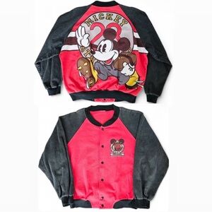 Vintage 90s Disney Mickey Mouse Football Varsity Jacket